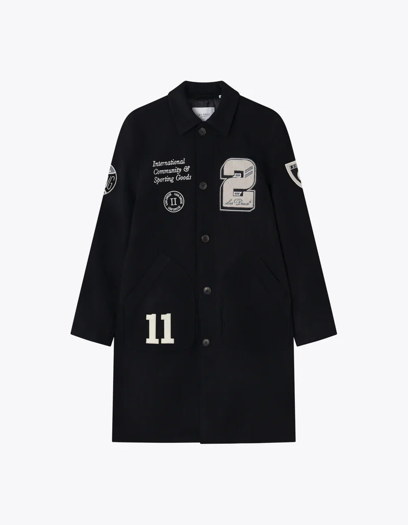Varsity Wool Coat Black
