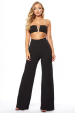 Lade das Bild in den Galerie-Viewer, High Waist Wide Leg Trousers Black
