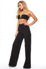 Lade das Bild in den Galerie-Viewer, High Waist Wide Leg Trousers Black
