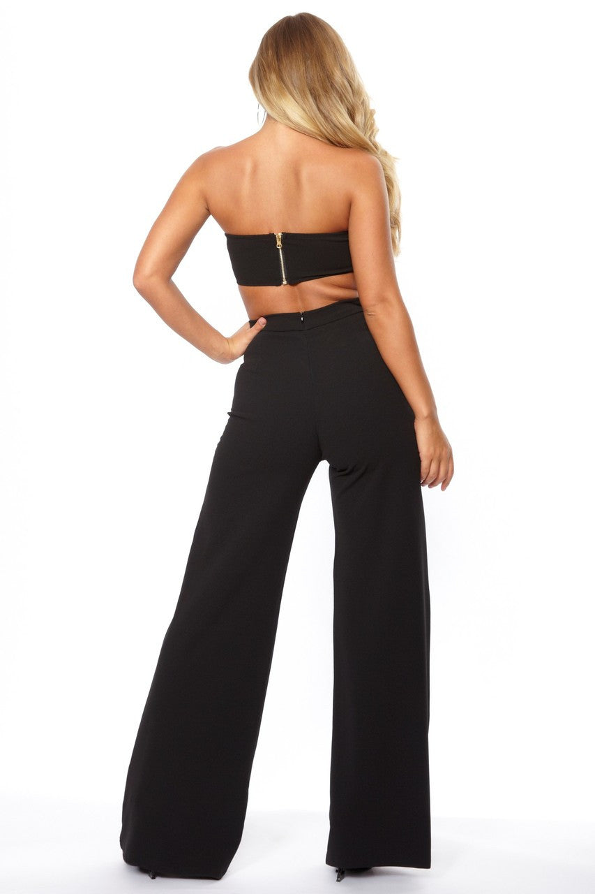 High Waist Wide Leg Trousers Black