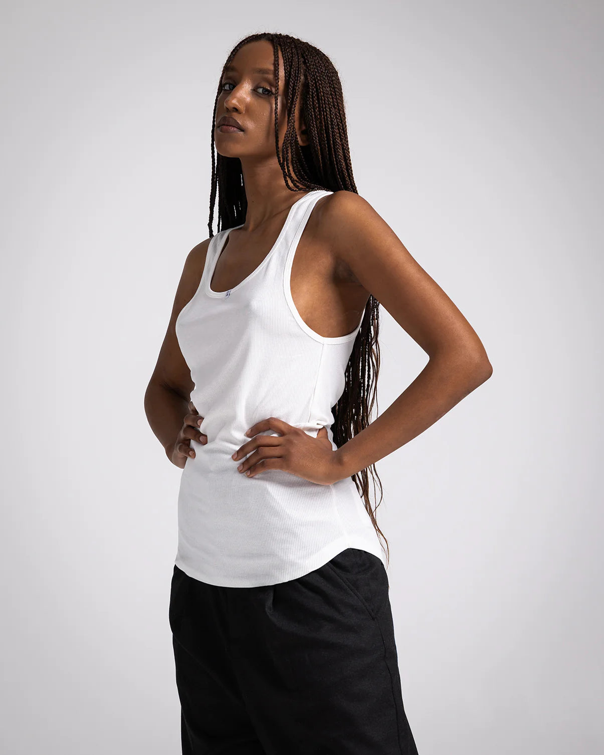 Monte Rip Tank Top White