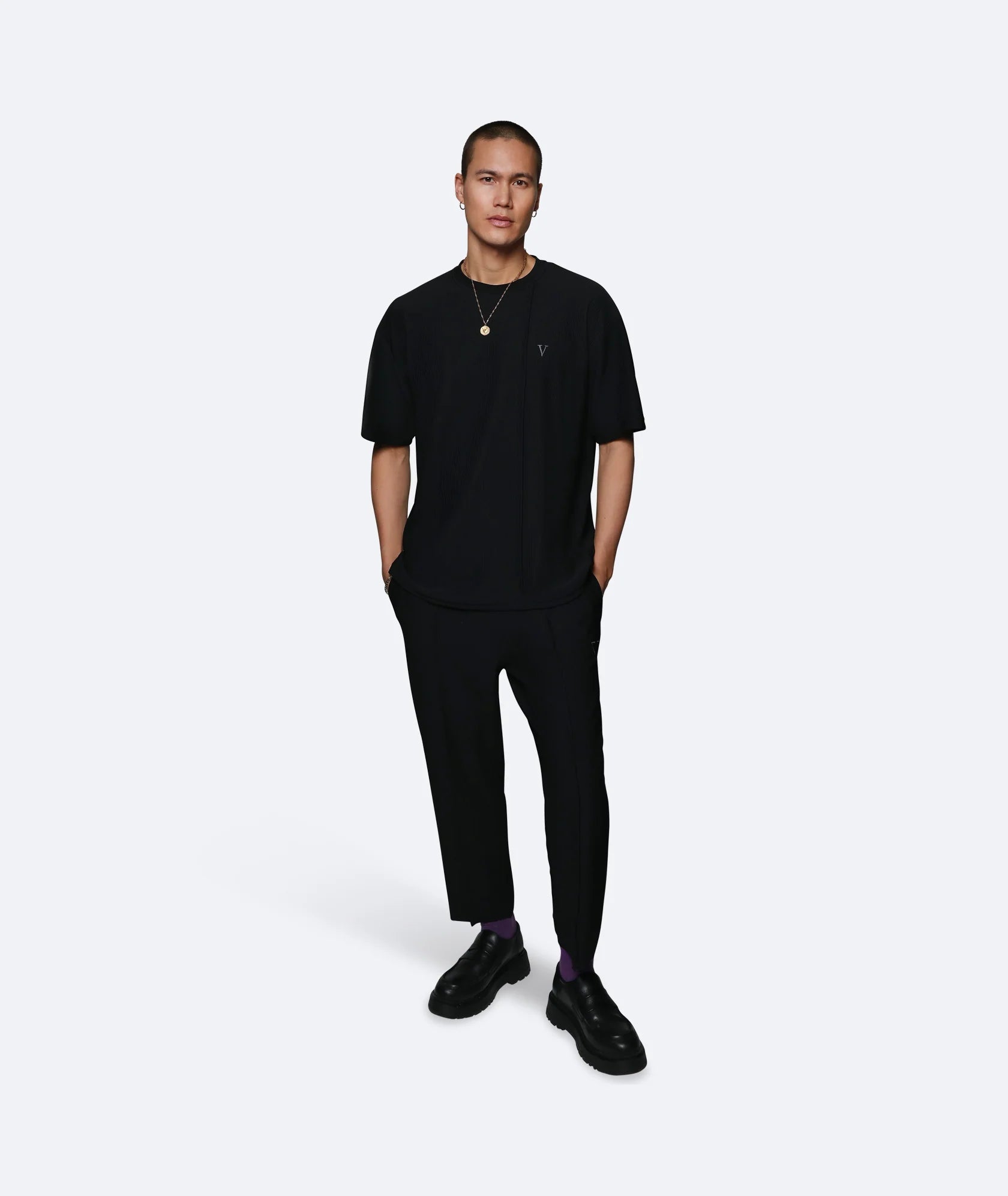 Pleated T-Shirt Black