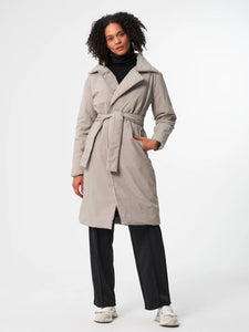 Padded Trench Coat Cement Taupe