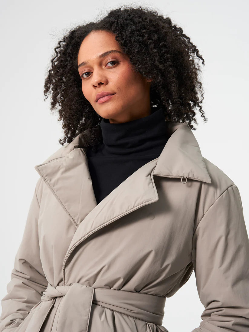 Padded Trench Coat Cement Taupe