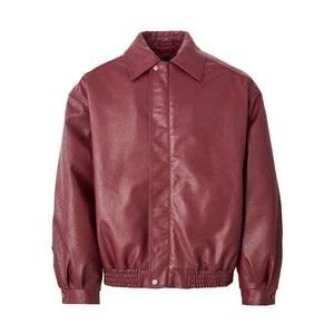 Racing Leather Jacket Burgundy