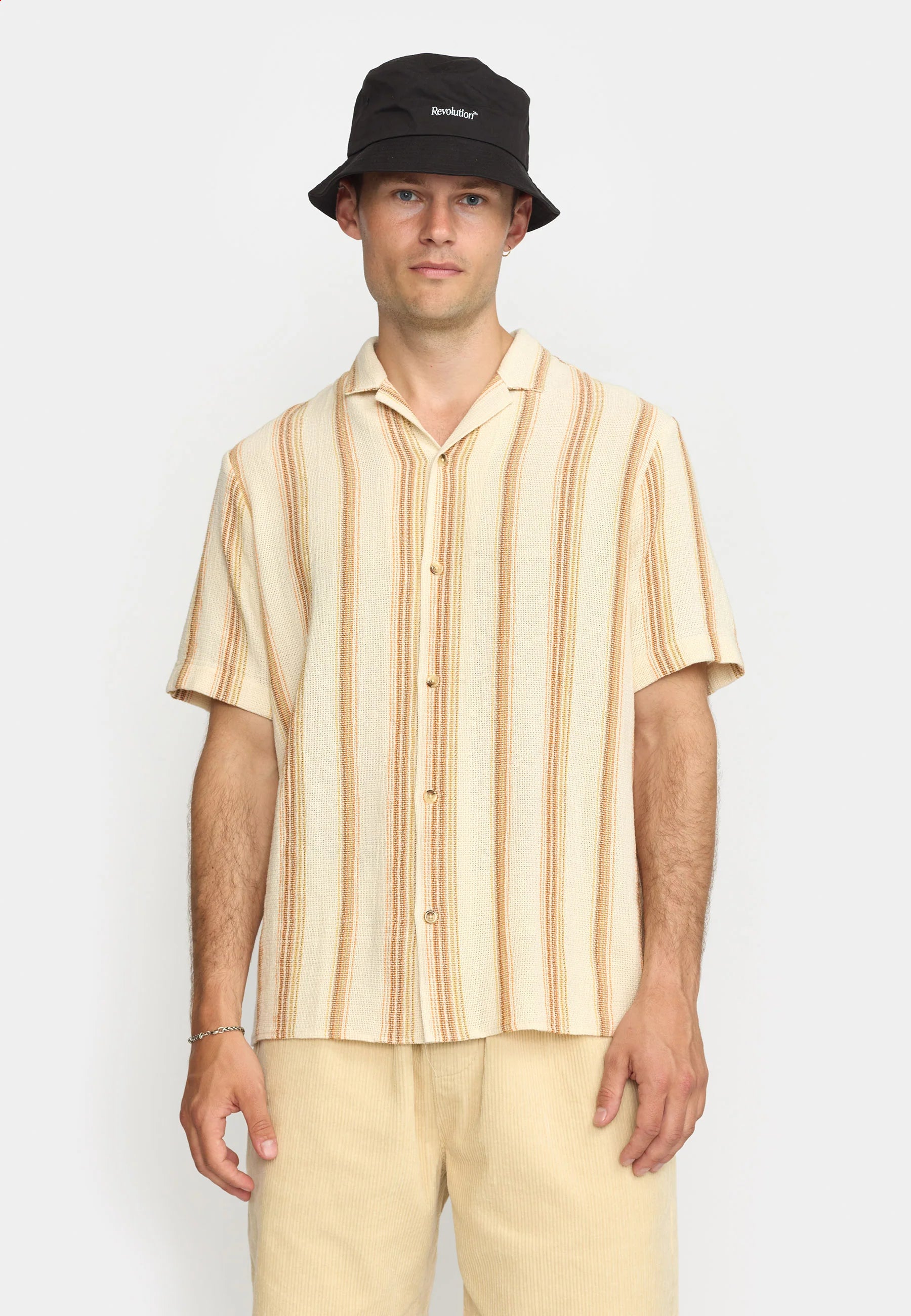 Short Sleeved Cuban Shirt Orange