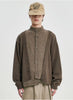 Double Layered Turtleneck Cardigan Brown