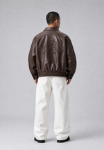 Lade das Bild in den Galerie-Viewer, Mercy Faux Leather Jacket Vintage Brown
