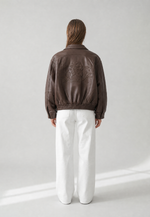 Lade das Bild in den Galerie-Viewer, Mercy Faux Leather Jacket Vintage Brown
