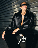 Lade das Bild in den Galerie-Viewer, Sector Faux Leather Jacket Black
