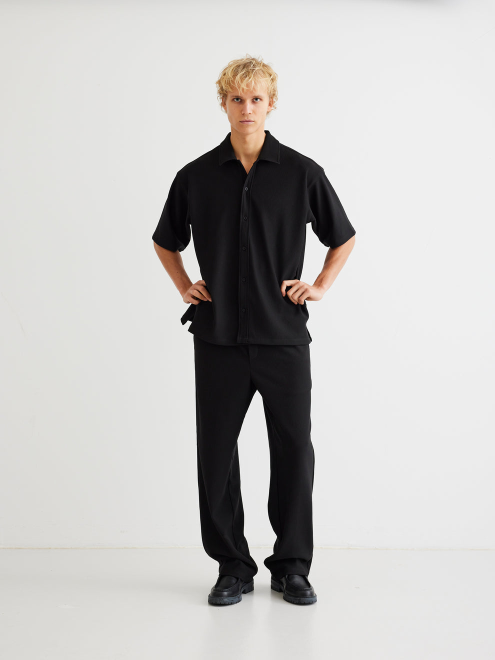 Banks Plisse Shirt Black