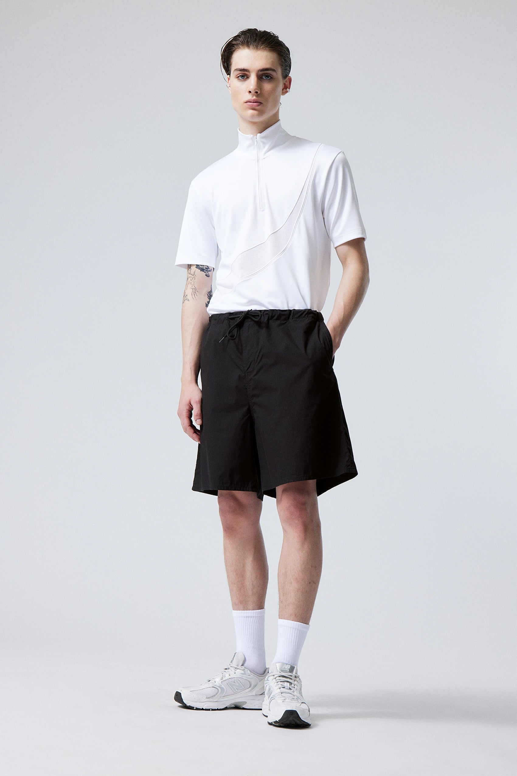 Parachute Loose Shorts Black