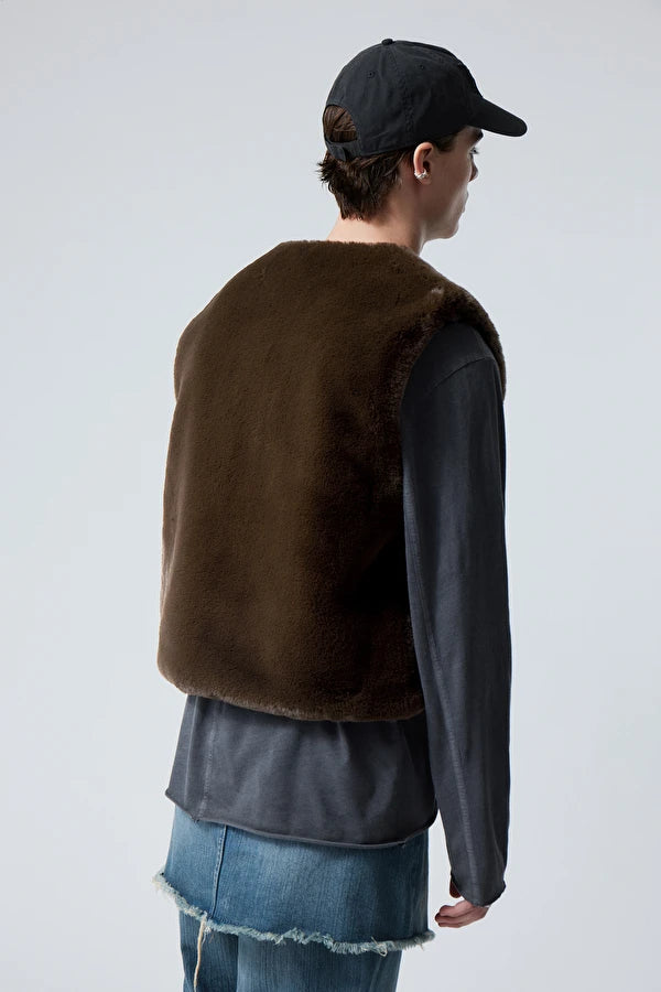 Alasdair Fur Vest Brown