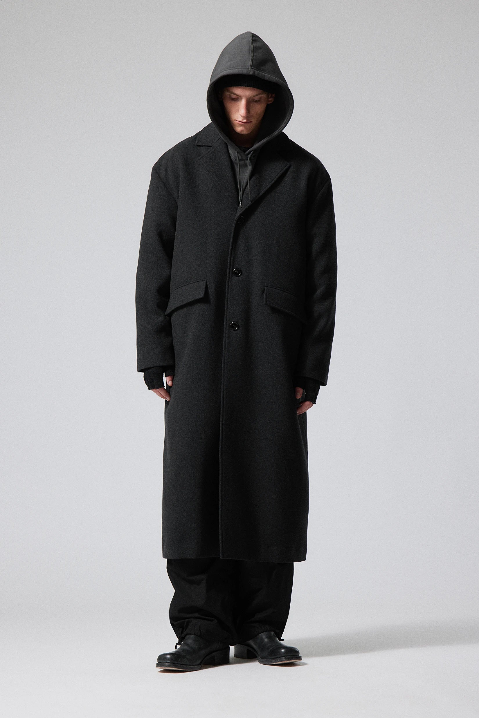 Armond Wool Long Coat Dark Grey