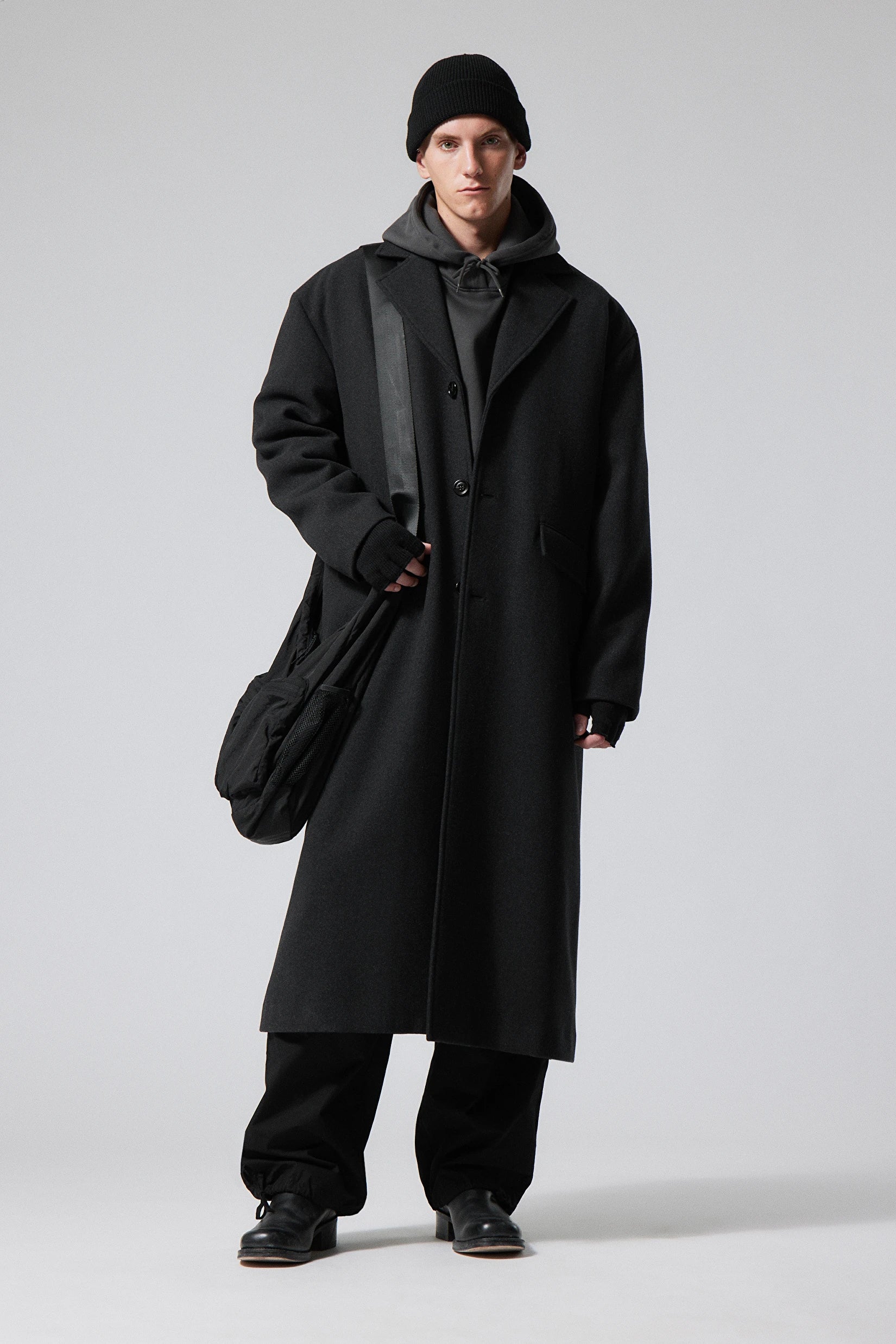 Armond Wool Long Coat Dark Grey