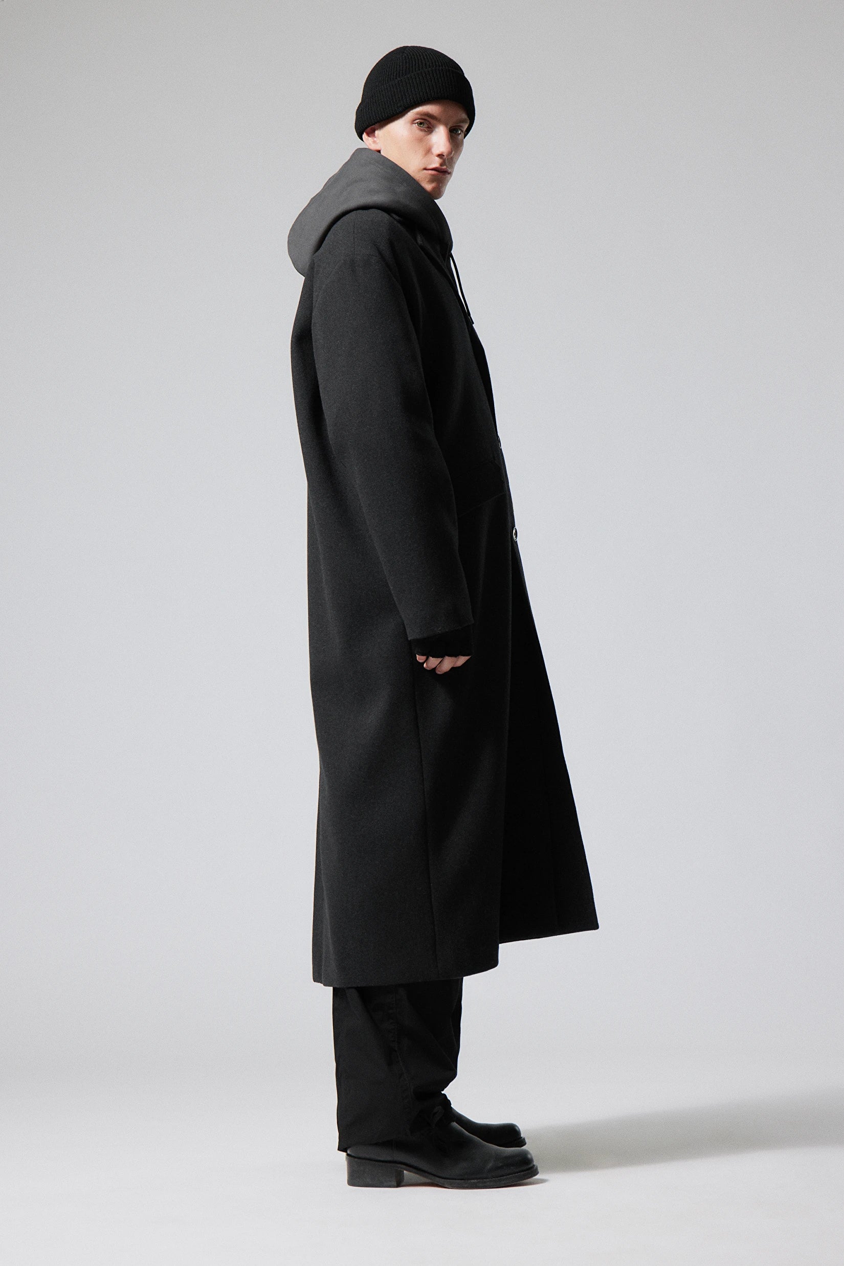 Armond Wool Long Coat Dark Grey