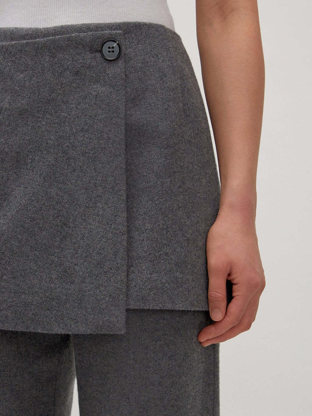 Carolin Wool Trousers Grey Melange