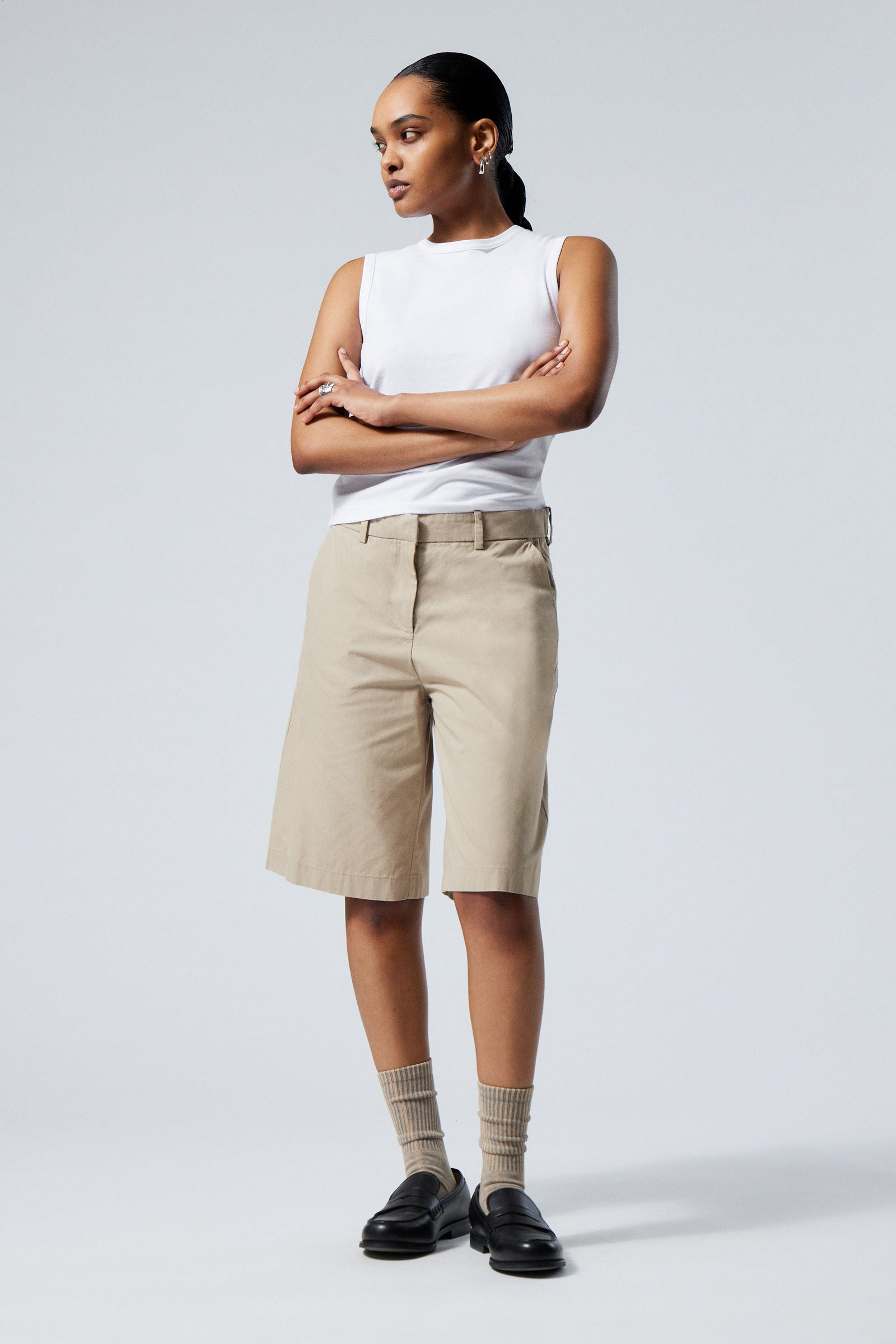 Knee Lenght Chino Short Beige