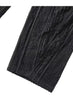 Fringed Stripe Curved Pants Black