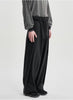 Cotton Twill One Tuck Pants Black
