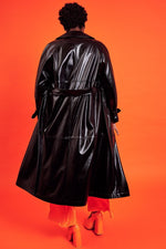Lade das Bild in den Galerie-Viewer, Black Eco Leather Trench
