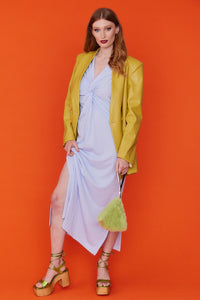 Faux Suede Double Face Blazer Yellow