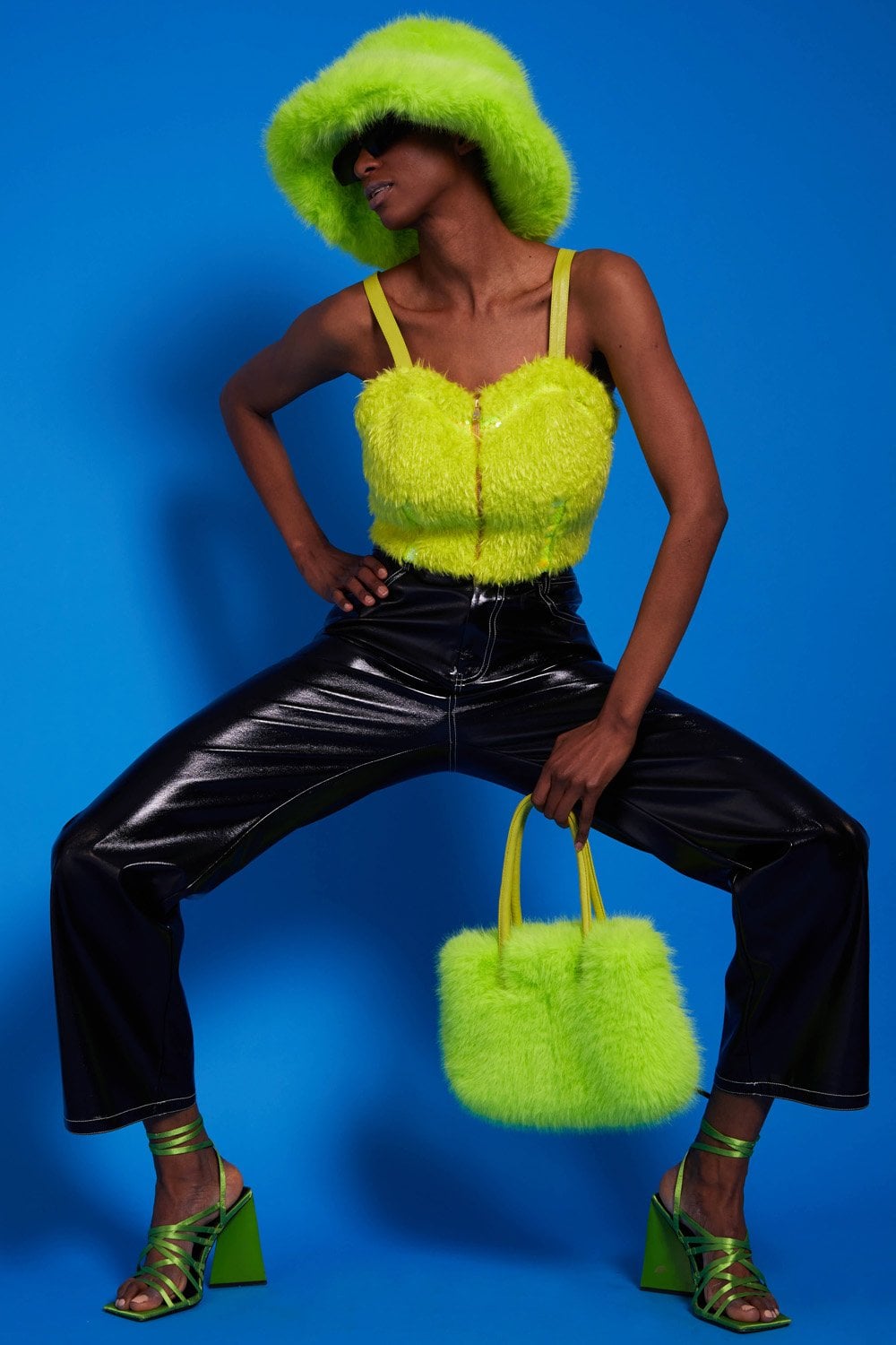 Lime Green Faux Fur Top