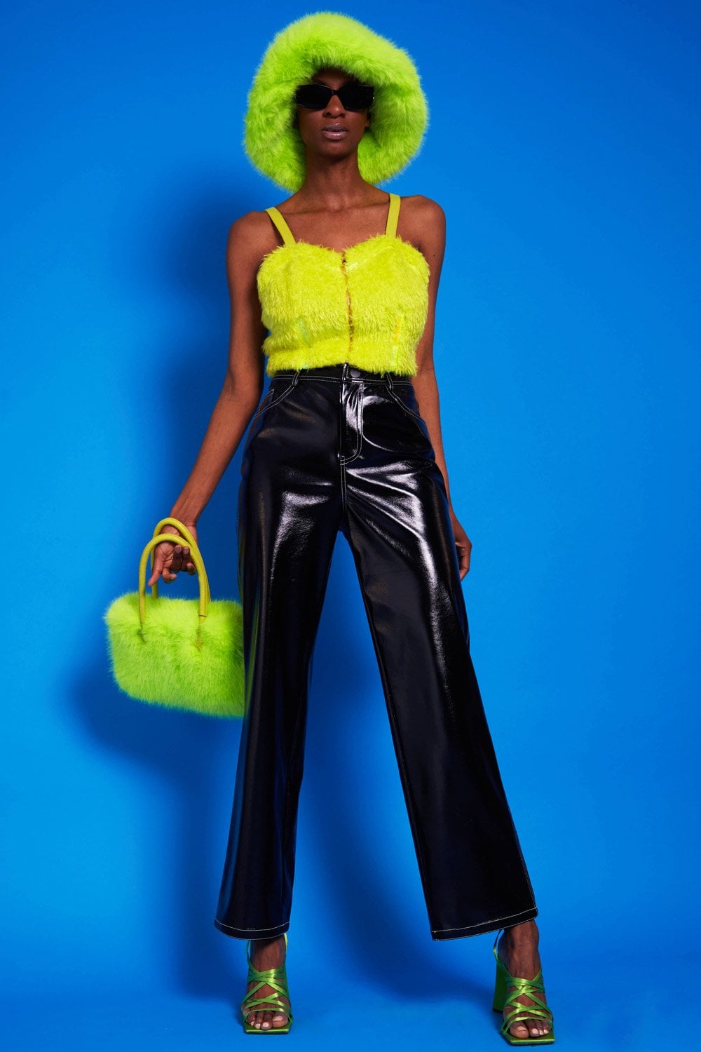 Lime Green Faux Fur Top