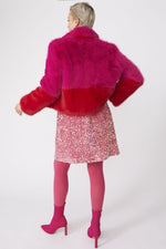 Lade das Bild in den Galerie-Viewer, Pink Faux Fur Colour Blok Jacket
