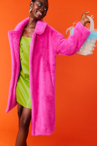 Faux Fur Duchess Coat Pink