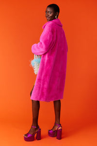 Faux Fur Duchess Coat Pink