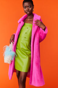 Faux Fur Duchess Coat Pink