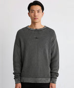 Lade das Bild in den Galerie-Viewer, Distressed Knit Sweater Faded Black
