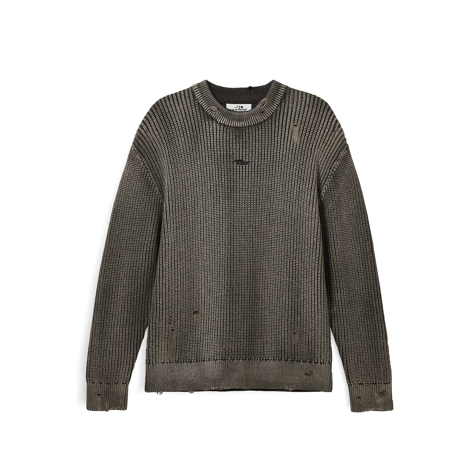 Distressed Knit Sweater Faded Black