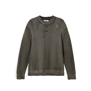 Distressed Knit Sweater Faded Black