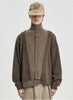 Double Layered Turtleneck Cardigan Brown