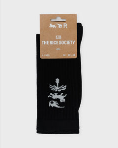 AVY Organic Crew Socks Black/White