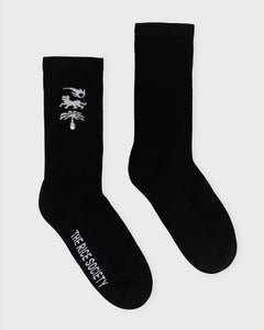 AVY Organic Crew Socks Black/White