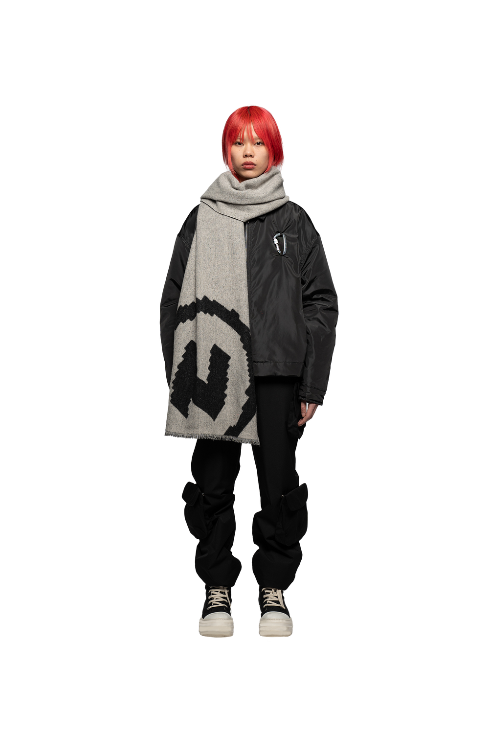 Circle Logo Scarf Black/White
