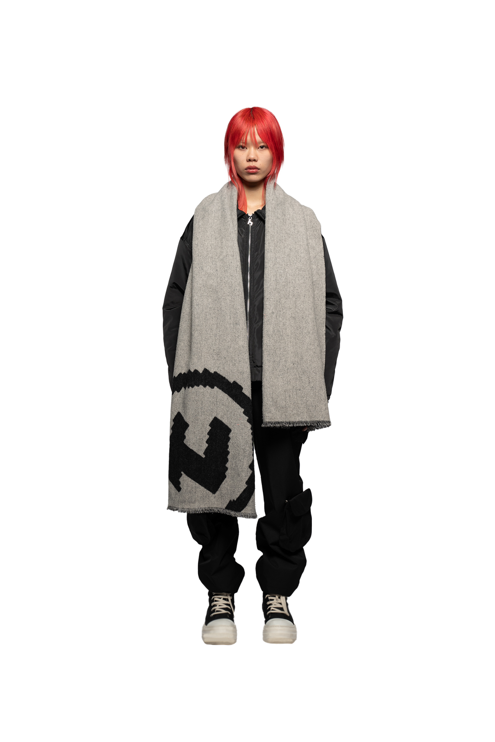 Circle Logo Scarf Black/White