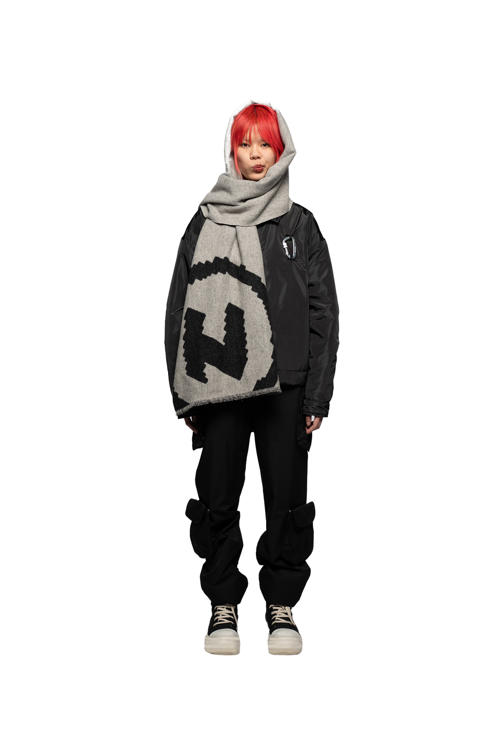 Circle Logo Scarf Black/White