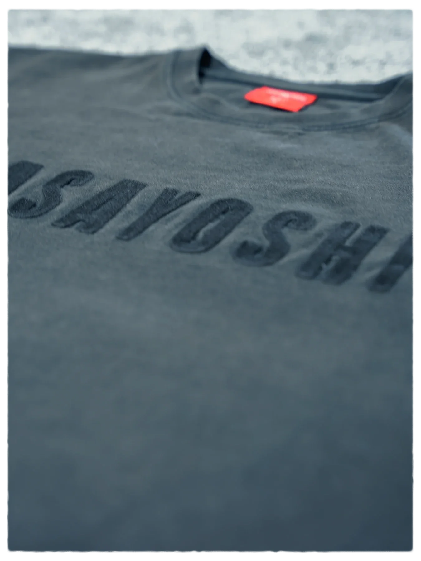 Embroidery T-Shirt Washed Black