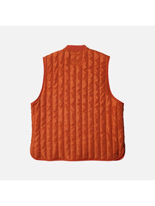 Stripe Quilted Mil Liner Vest Orange
