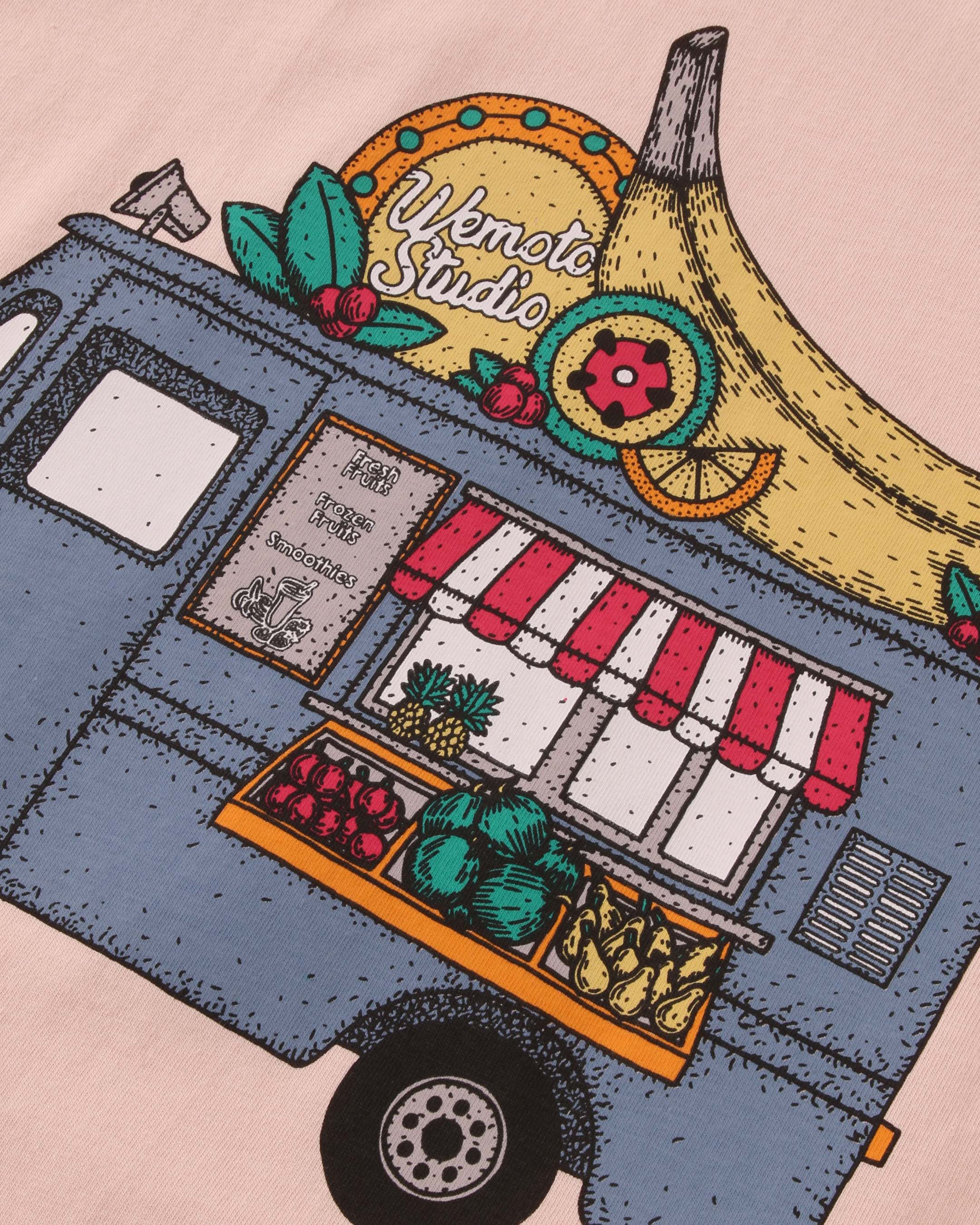 Fruit Truck Tee Printed Artwork Peach