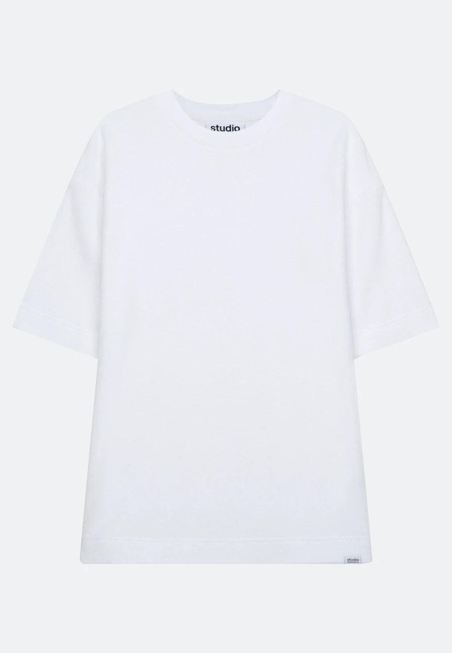 Studio Oversized Frottee T Weiß
