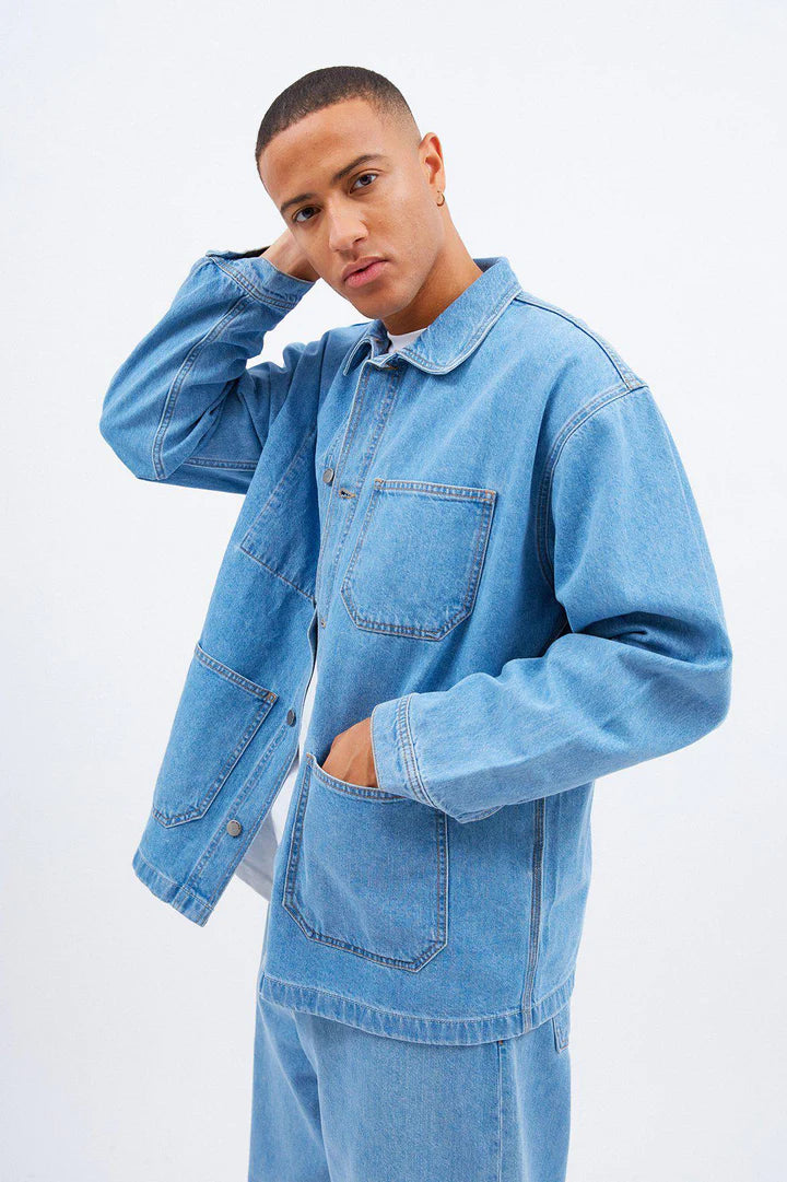 Niko Worker Jacket Pebble Light Retro