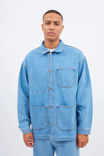 Niko Worker Jacket Pebble Light Retro