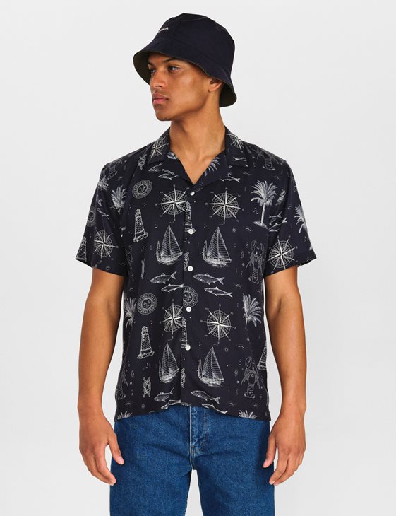 Christ Resort Lobster SS Shirt Navy