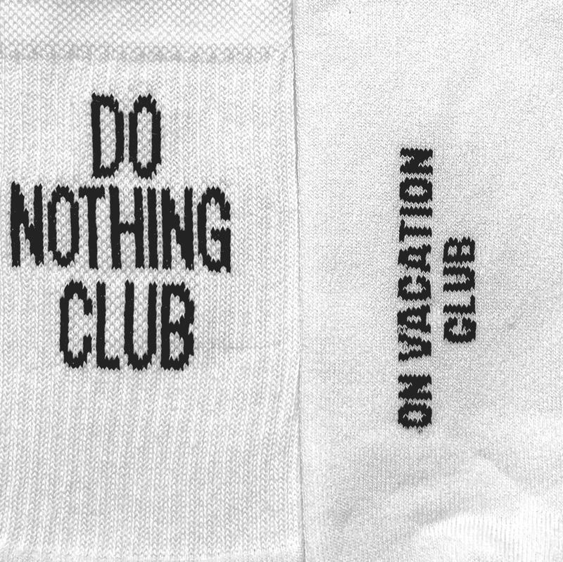 Do Nothing Club Tennis Socks White