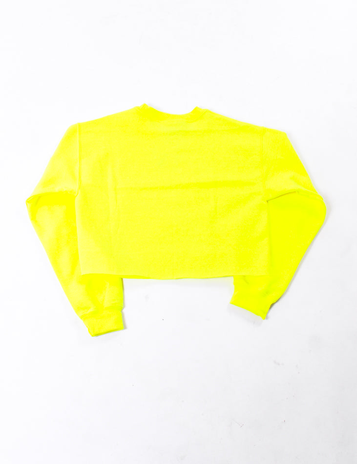 Crewneck Sweat Cropped Safety Green